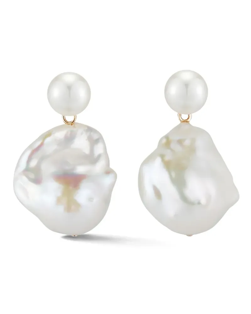 MATEO 14kt Gelbgoldcreolen mit Perlen Gold