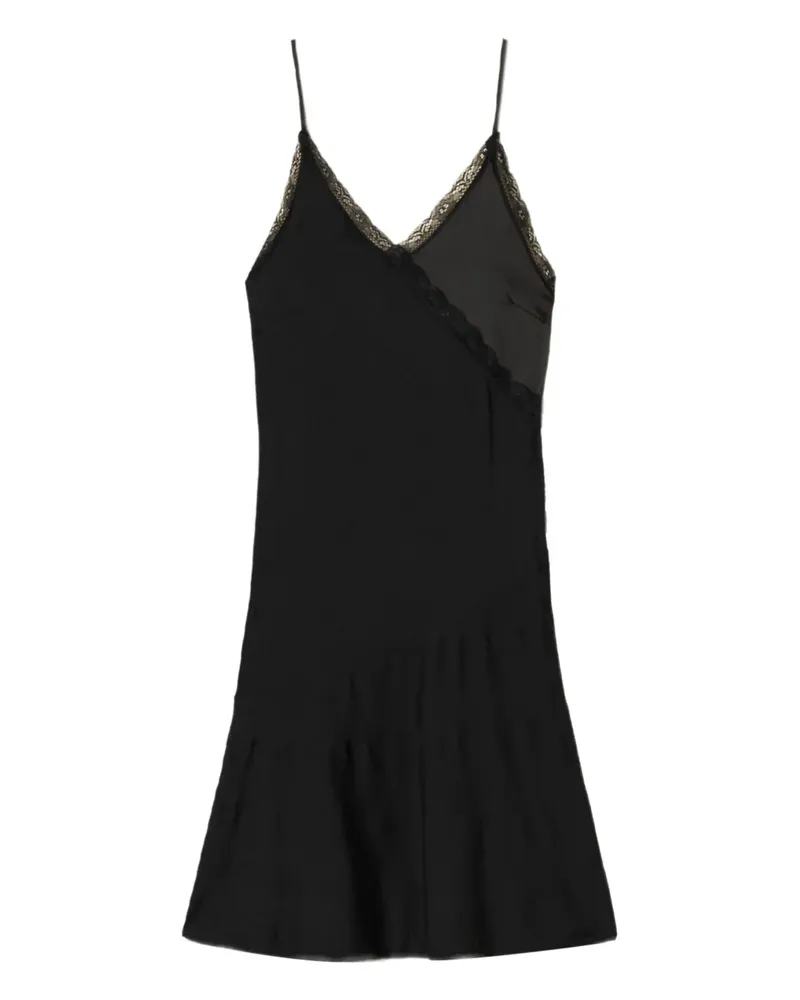 Twin-Set Camisole-Kleid mit Spitzenbesatz - Schwarz Schwarz