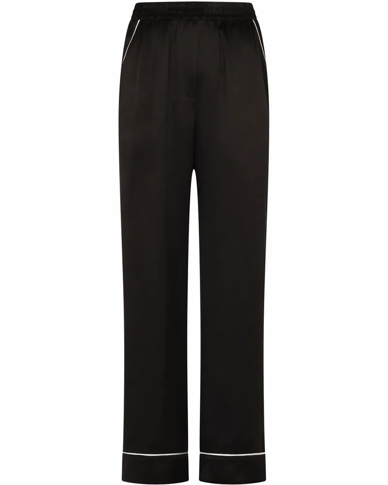 Dolce & Gabbana Pyjamahose mit Kontrastdetail - Schwarz Schwarz