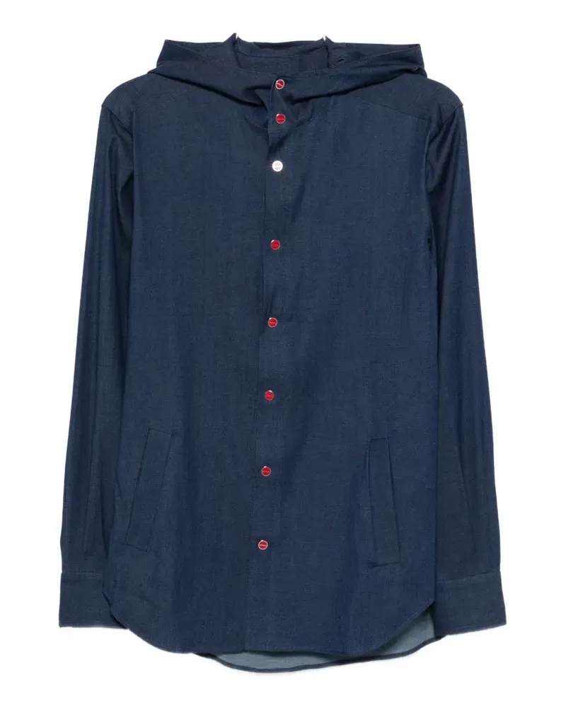 Kiton Mariano hooded shirt - Blau Blau