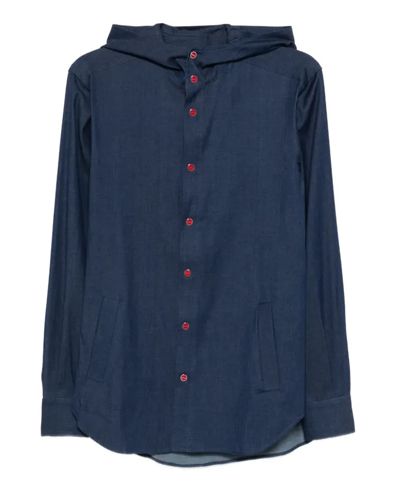 Kiton Mariano hooded shirt - Blau Blau