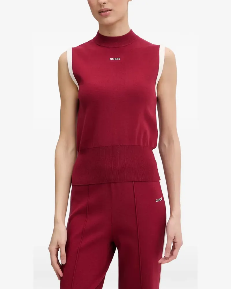 Guess logo-print high-neck vest - Rot Rot
