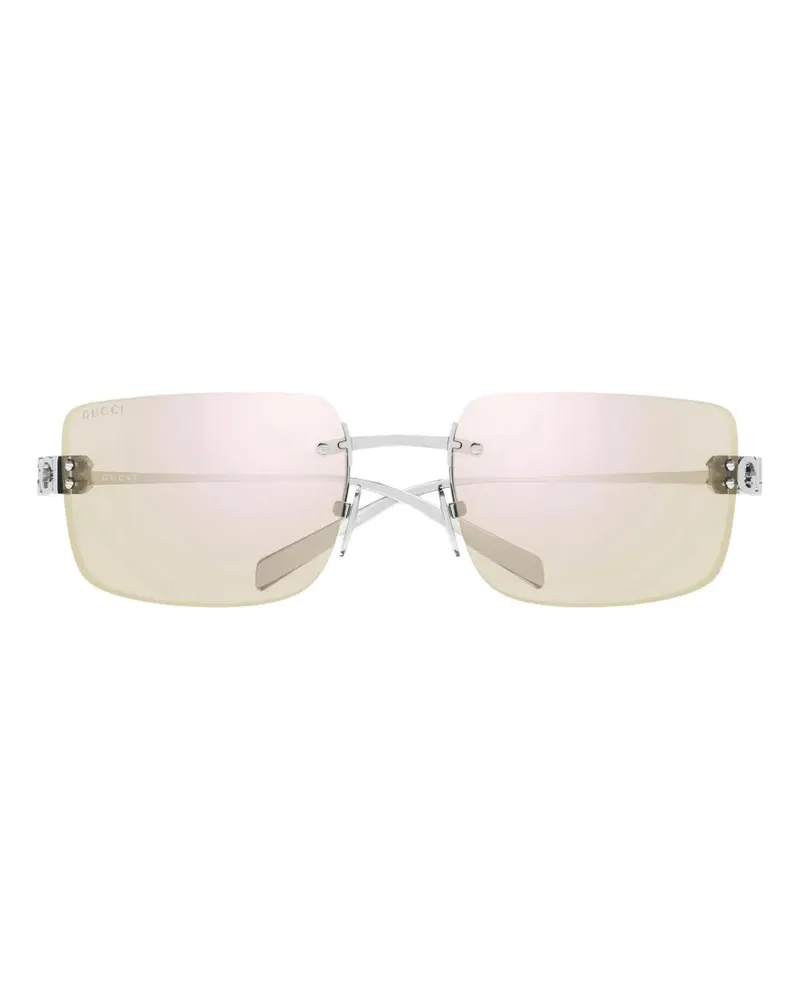 Gucci rimless rectangle-frame sunglasses - Silber Silber
