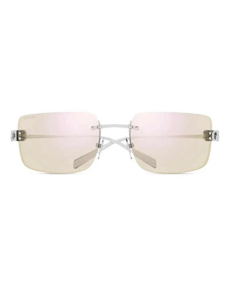 Gucci rimless rectangle-frame sunglasses - Silber Silber