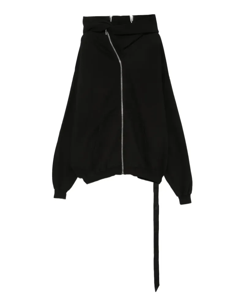 DRKSHDW by Rick Owens Mountain Hun asymmetric zip-up hoodie - Schwarz Schwarz
