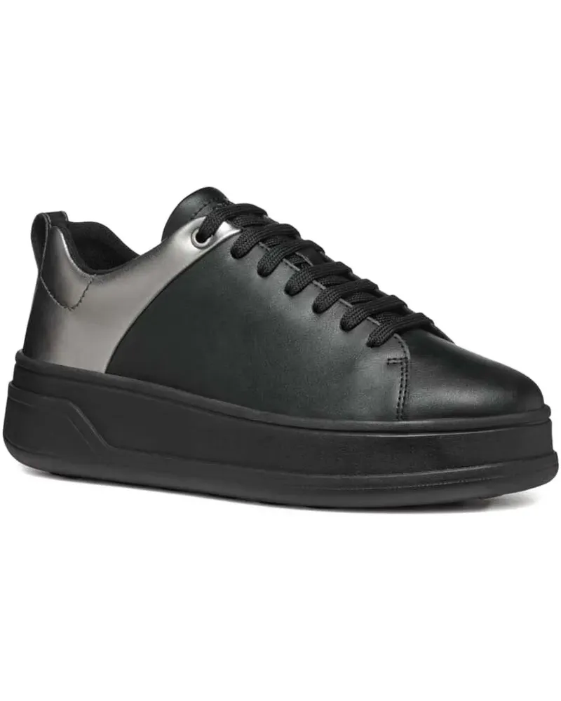 Geox Sneakers mit Metallic-Einsätzen - Schwarz Schwarz