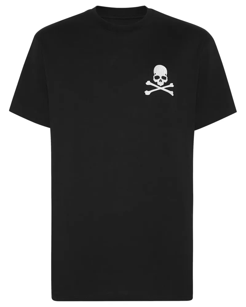 Philipp Plein T-Shirt mit Totenkopf-Stickerei - Schwarz Schwarz