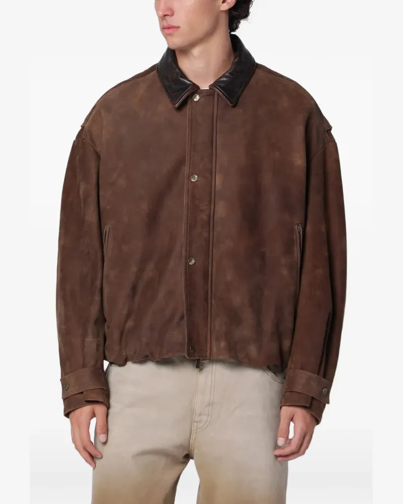 Salvatore Santoro oversized ovine leather jacket - Braun Braun