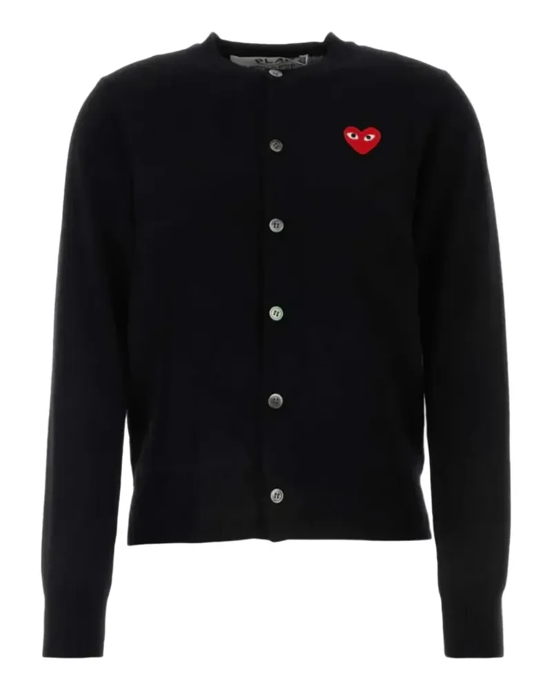 Comme des Garçons Play Round Cardigan mit Herz-Patch - Schwarz Schwarz