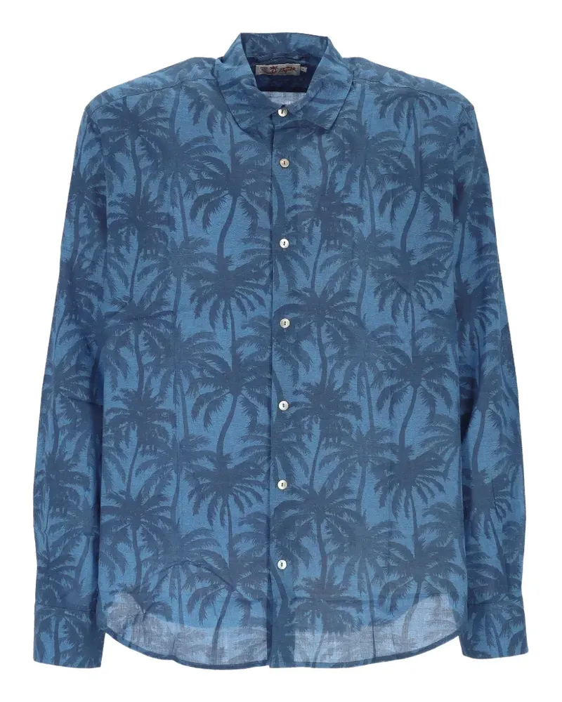 MC2 Saint Barth palm-tree-print long-sleeve shirt - Blau Blau