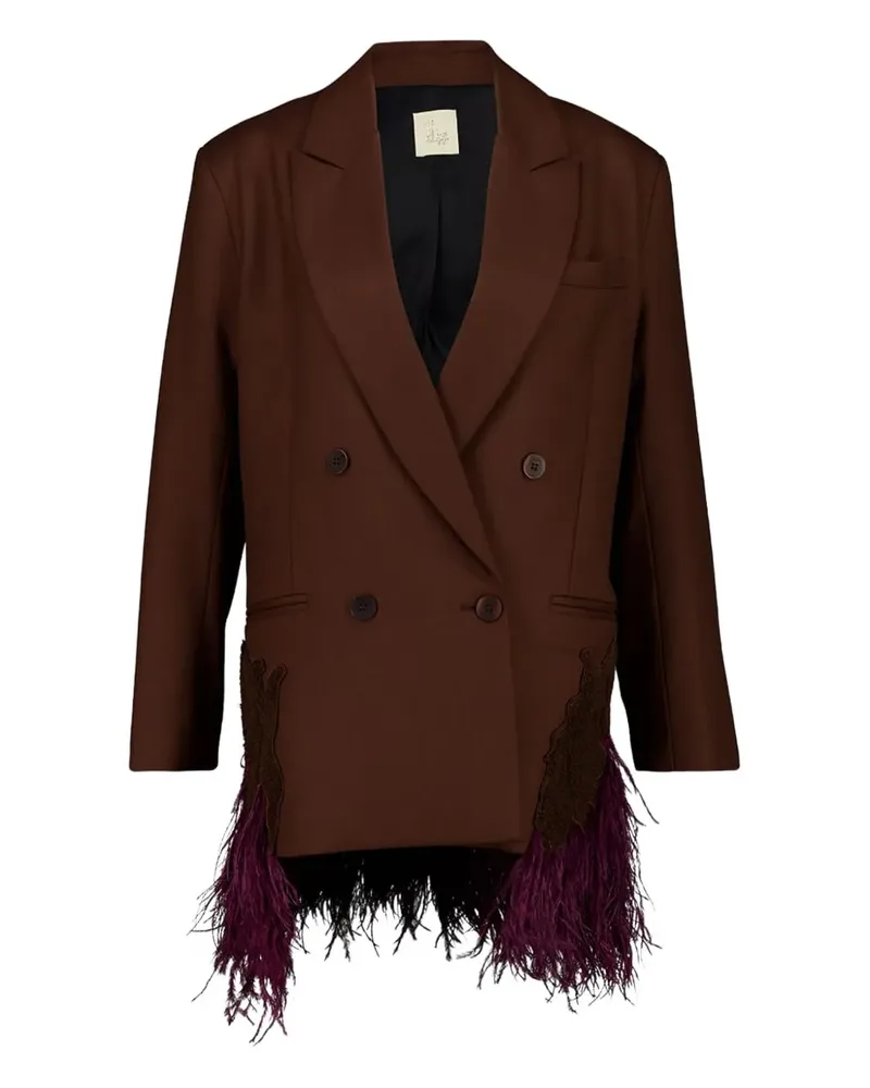 PAULA Blazer mit Federn - Braun Braun