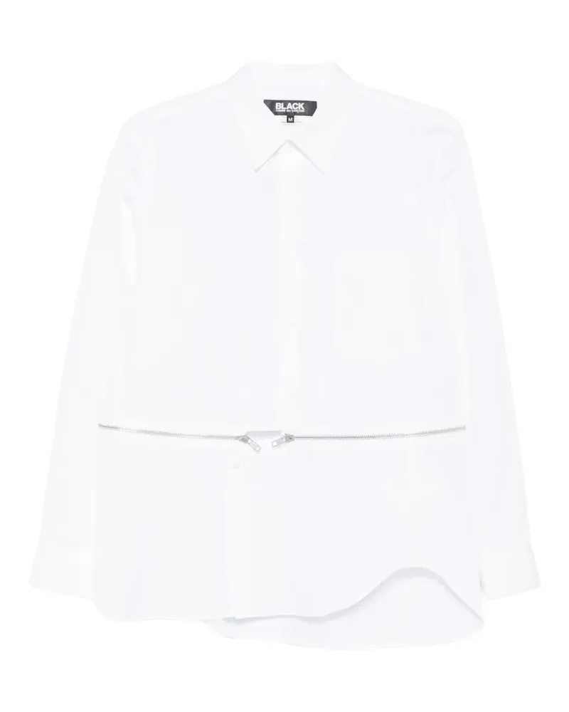 Comme des Garçons zip-detail asymmetric shirt - Weiß Weiß