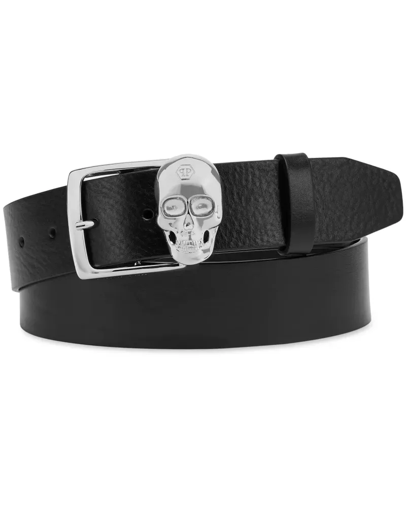 Philipp Plein Gürtel mit Totenkopf-Detail - Schwarz Schwarz