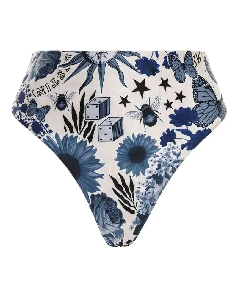 AGUA BENDITA Verziertes Penelope Bikinihöschen - Blau Blau