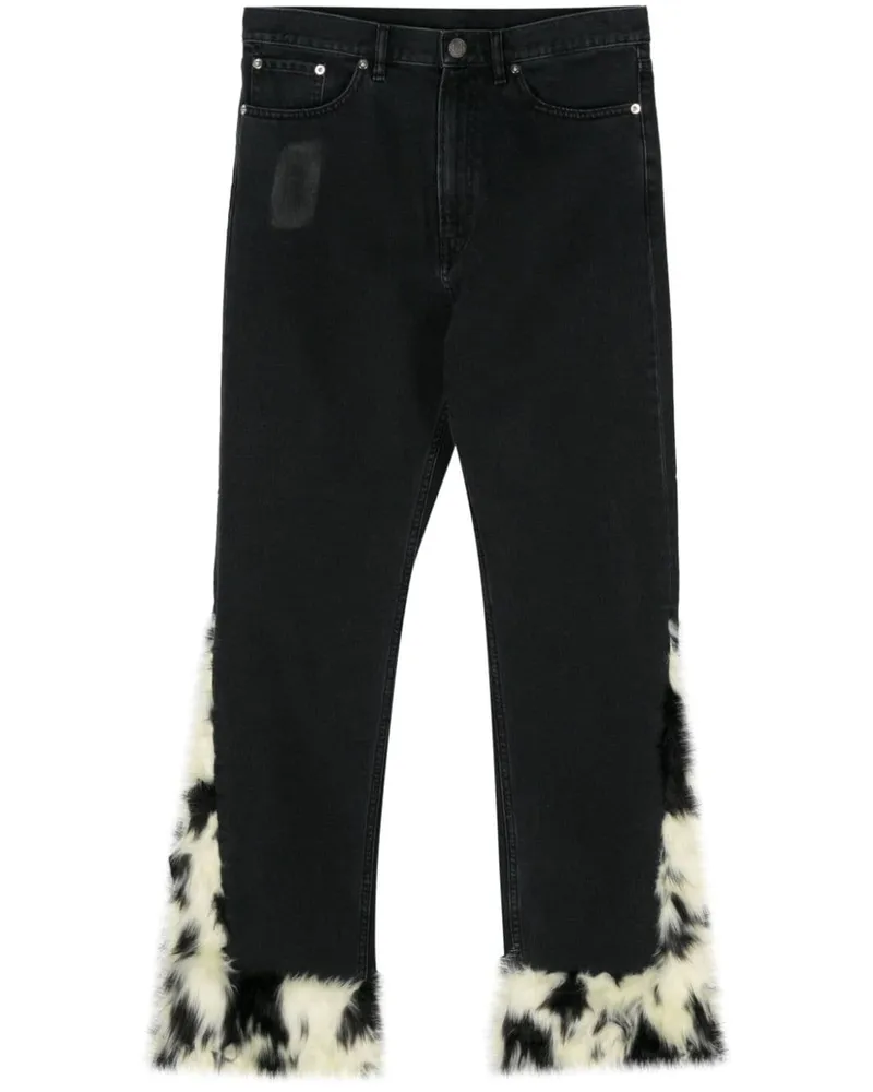 BLUEMARBLE Schlagjeans aus Faux Fur Grau