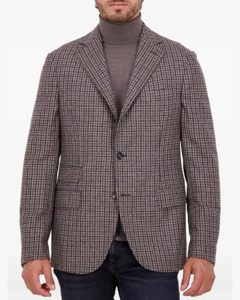 Slowear Montedoro Jacke mit Hahnentrittmuster - Braun Braun