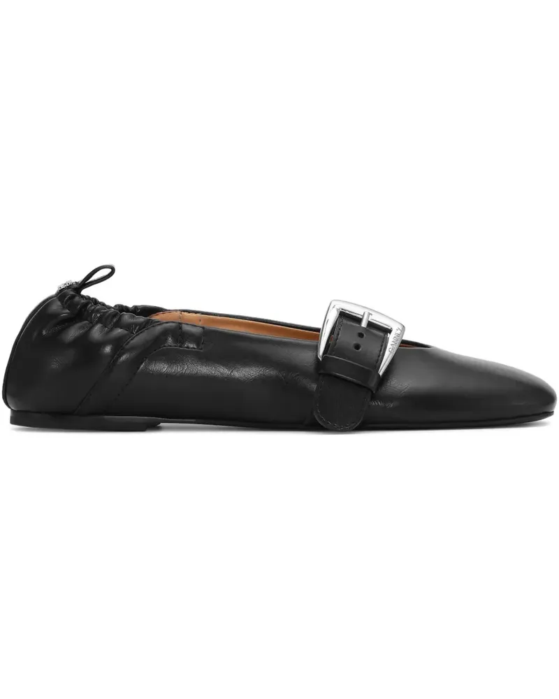 Ganni Ballerinas aus Faux-Leder - Schwarz Schwarz