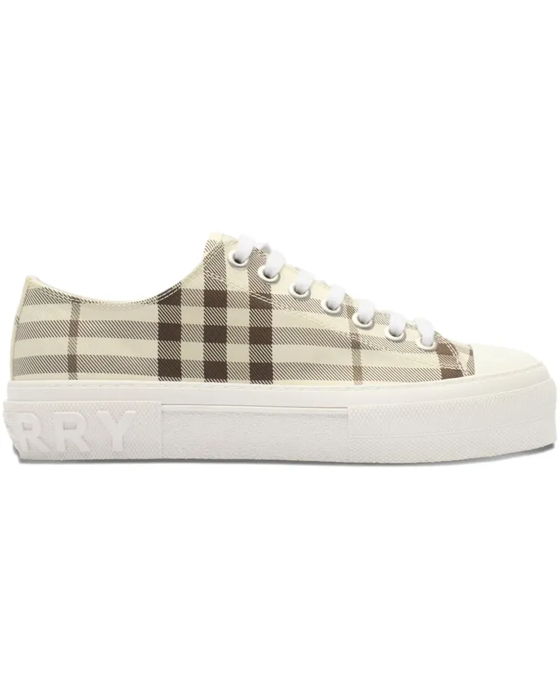 Burberry check embossed-logo sneakers - Nude Nude