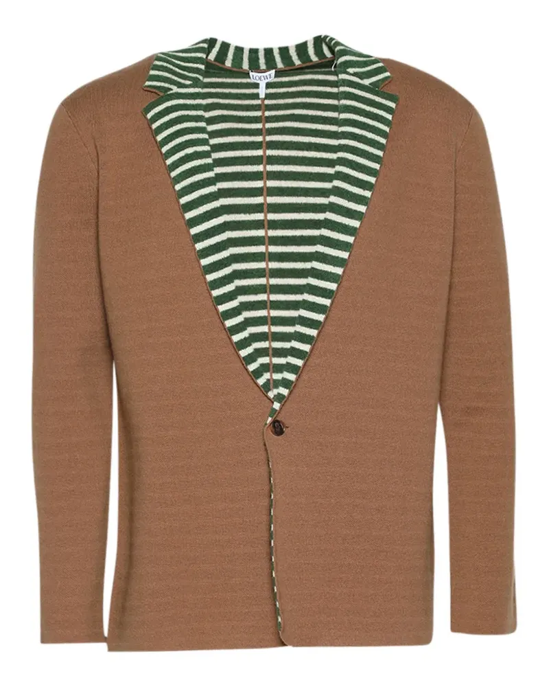 Loewe striped-collar jacket - Braun Braun