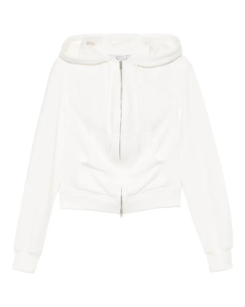 pushBUTTON Drapierter Hoodie - Weiß Weiß
