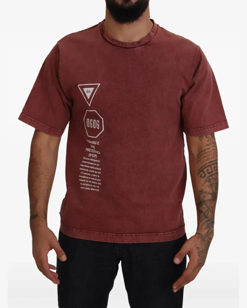Dolce & Gabbana T-Shirt mit grafischem Print - Rot Rot
