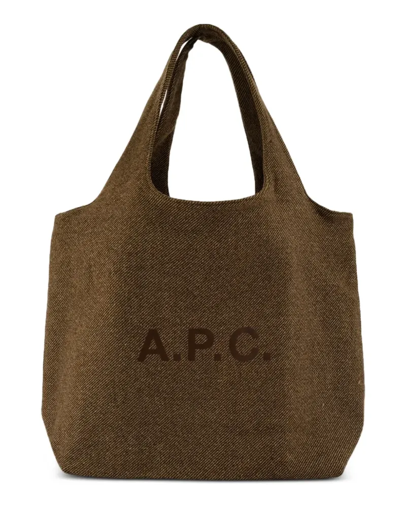 A.P.C. Ninon logo-print wool tote bag - Braun Braun