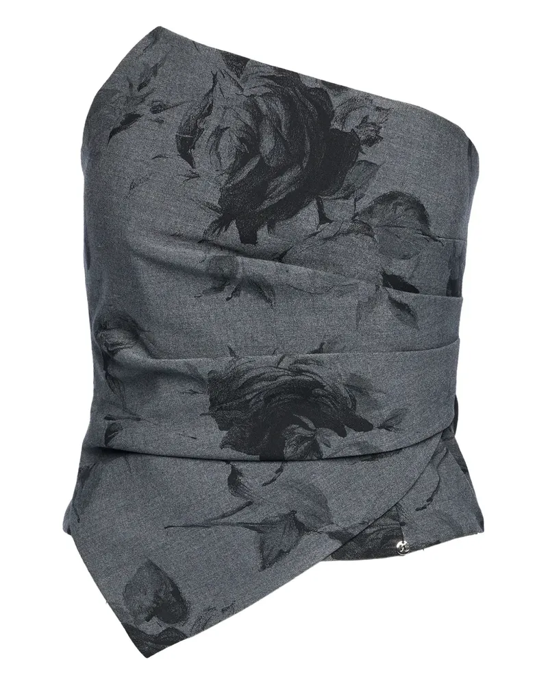 NISSA sleeveless floral-print top - Grau Grau