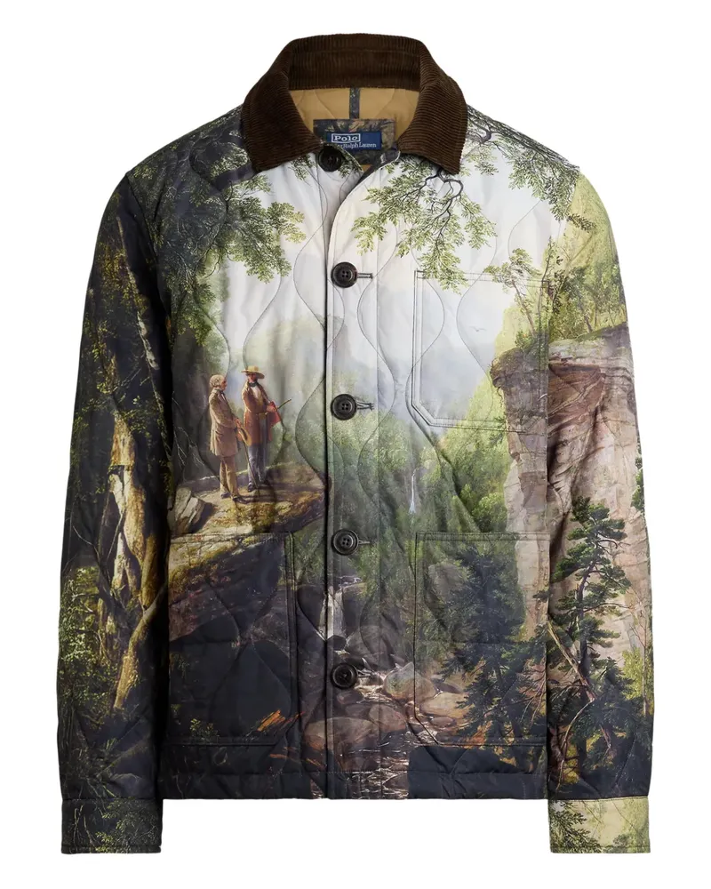 Ralph Lauren Gesteppte Kindred Spirits Hemdjacke mit Cordkragen - Grün Grün