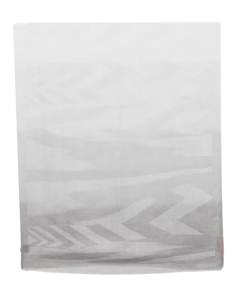 Missoni zigzag-pattern frayed scarf - Grau Grau