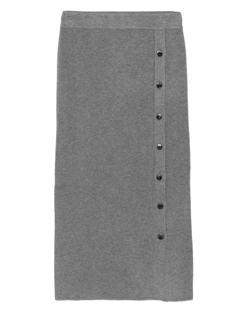 Liu Jo Gerippter Rock mit Knopfdetail - Grau Grau