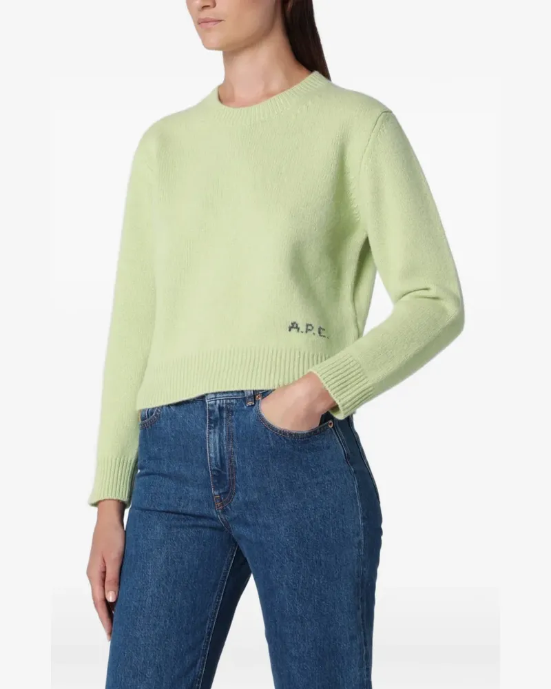A.P.C. Pullover mit Logo-Stickerei - Grün Grün