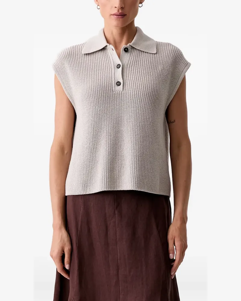 Marc O'Polo ribbed-knit polo shirt - Nude Nude