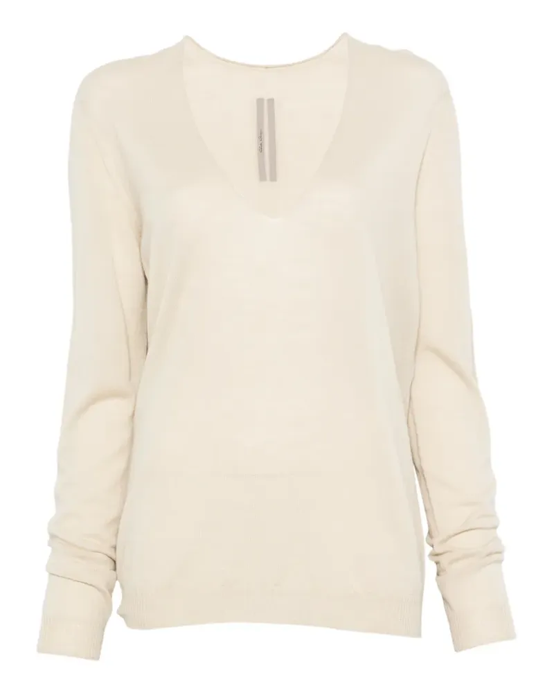 Rick Owens V-neck sweater - Nude Nude