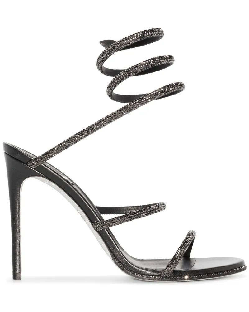 René Caovilla Sandalen mit Kristallen - Schwarz Schwarz