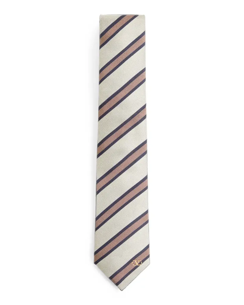 Valentino Garavani Krawatte mit VLogo-Print - Nude Nude
