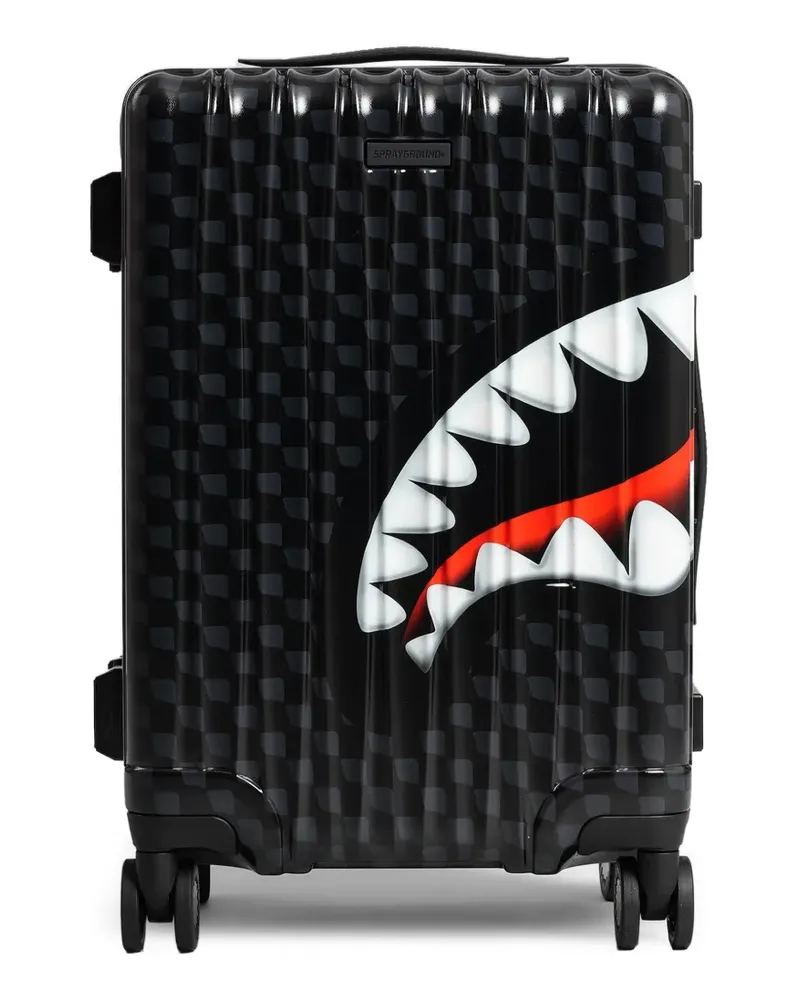 Sprayground Shark Mouth checkered suitcase - Schwarz Schwarz