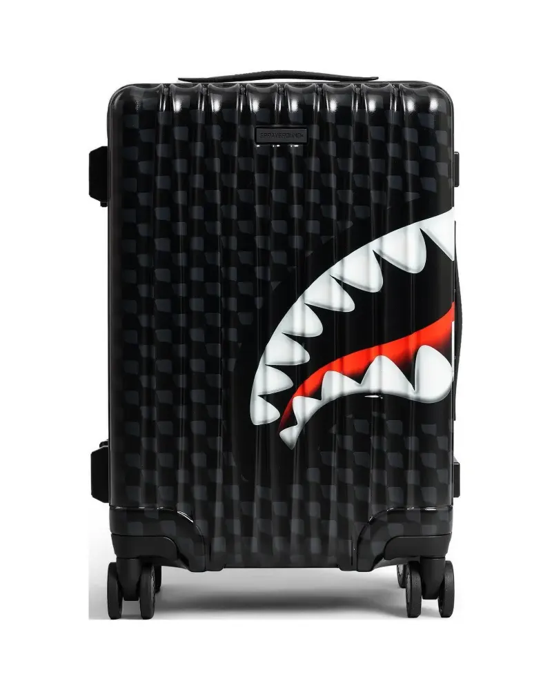 Sprayground Shark Mouth checkered suitcase - Schwarz Schwarz
