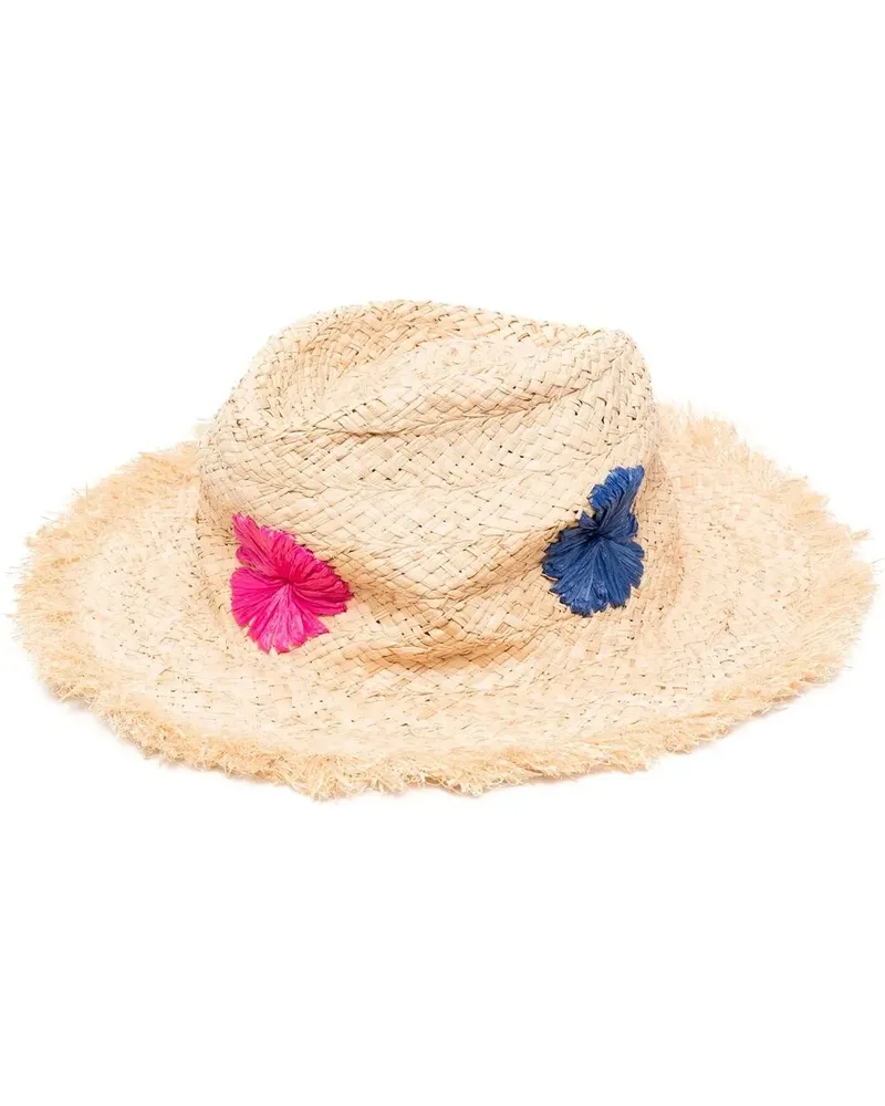 Paul Smith Strohhut mit Stickerei - Nude Nude