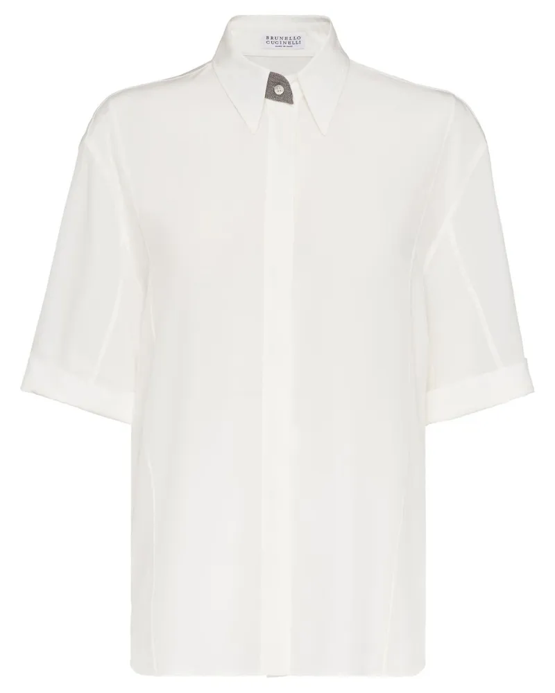 Brunello Cucinelli Precious Hemd - Weiß Weiß