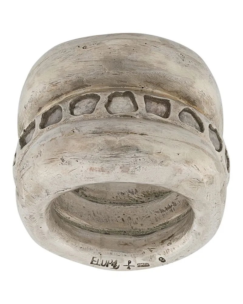 Parts Of Four Mountain Spacer' Ring im Layering-Look - Silber Silber