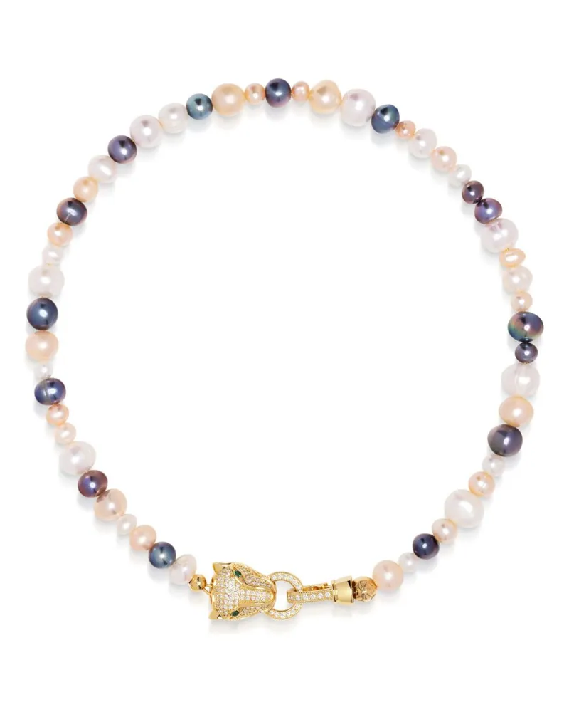Nialaya Choker mit Kristallverzierung - Weiß Weiß