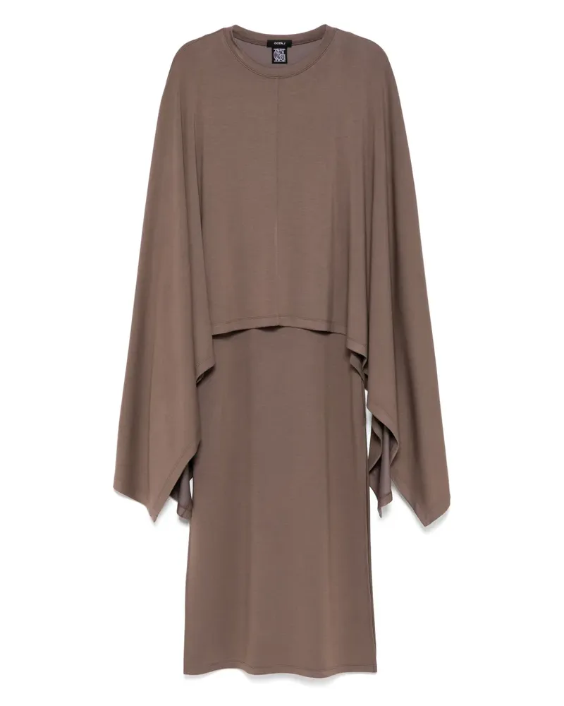 GOEN.J Geripptes Kleid im Cape-Stil - Braun Braun