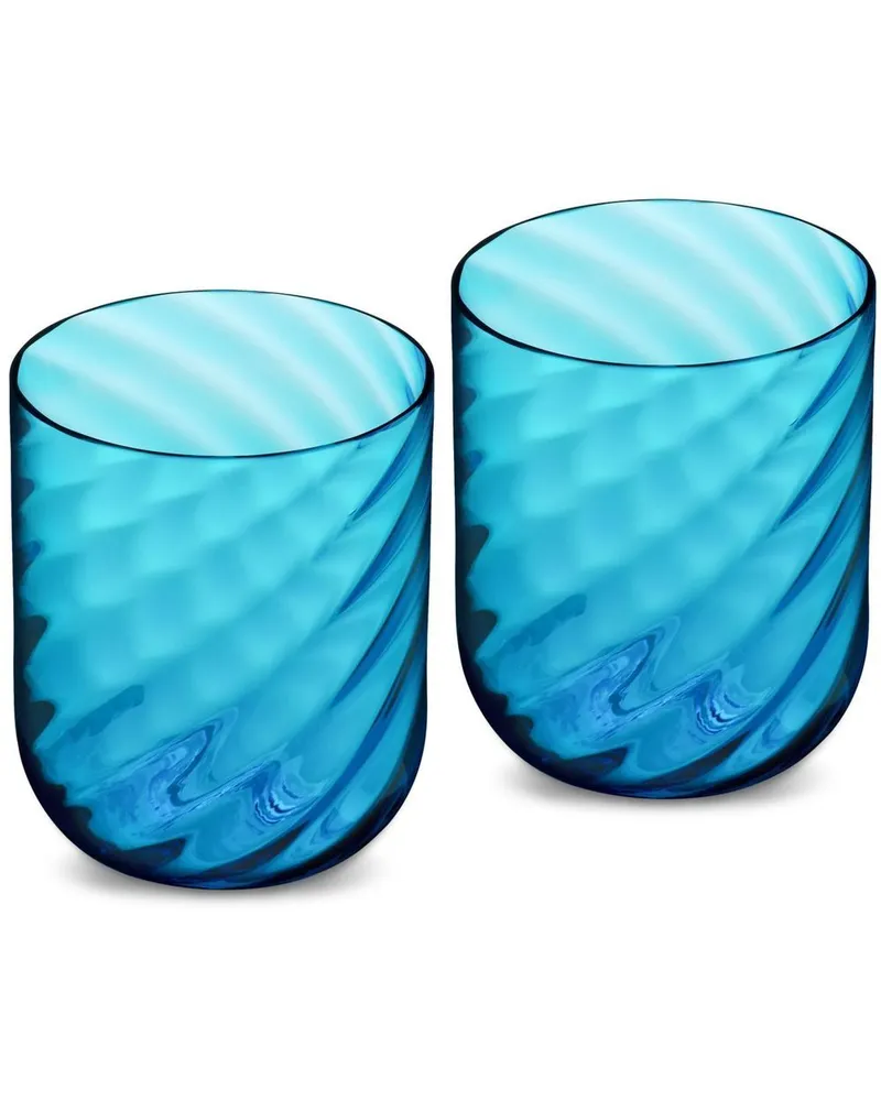 Dolce & Gabbana Murano Set aus zwei Gläsern - Blau Blau