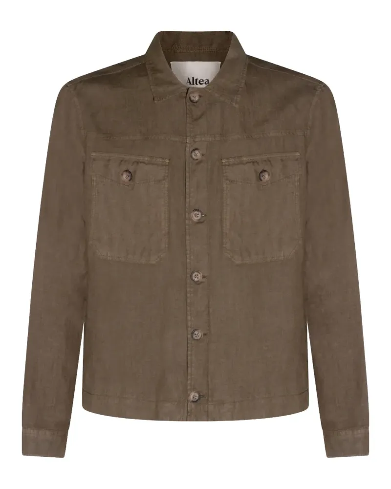 Altea Geknöpfte Hemdjacke mit Vordertasche - Grün Grün
