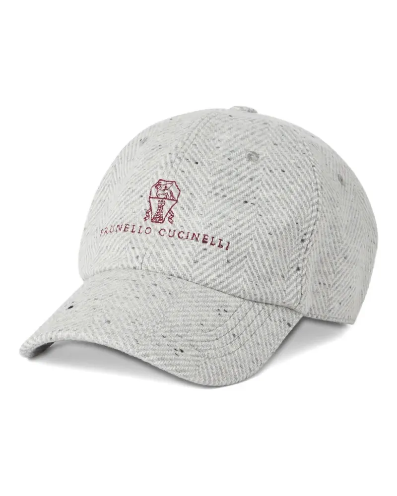 Brunello Cucinelli Baseballkappe mit Chevron-Stickerei - CXF75 GREY Cxf75