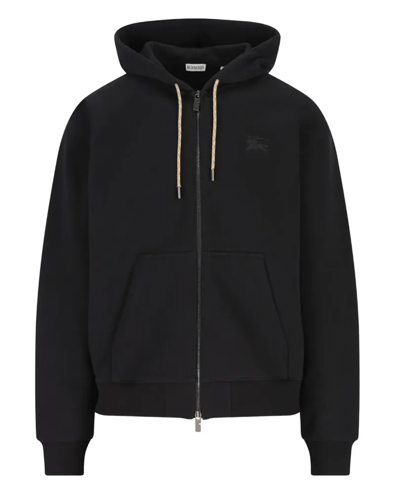Burberry check-detail hoodie - Schwarz Schwarz