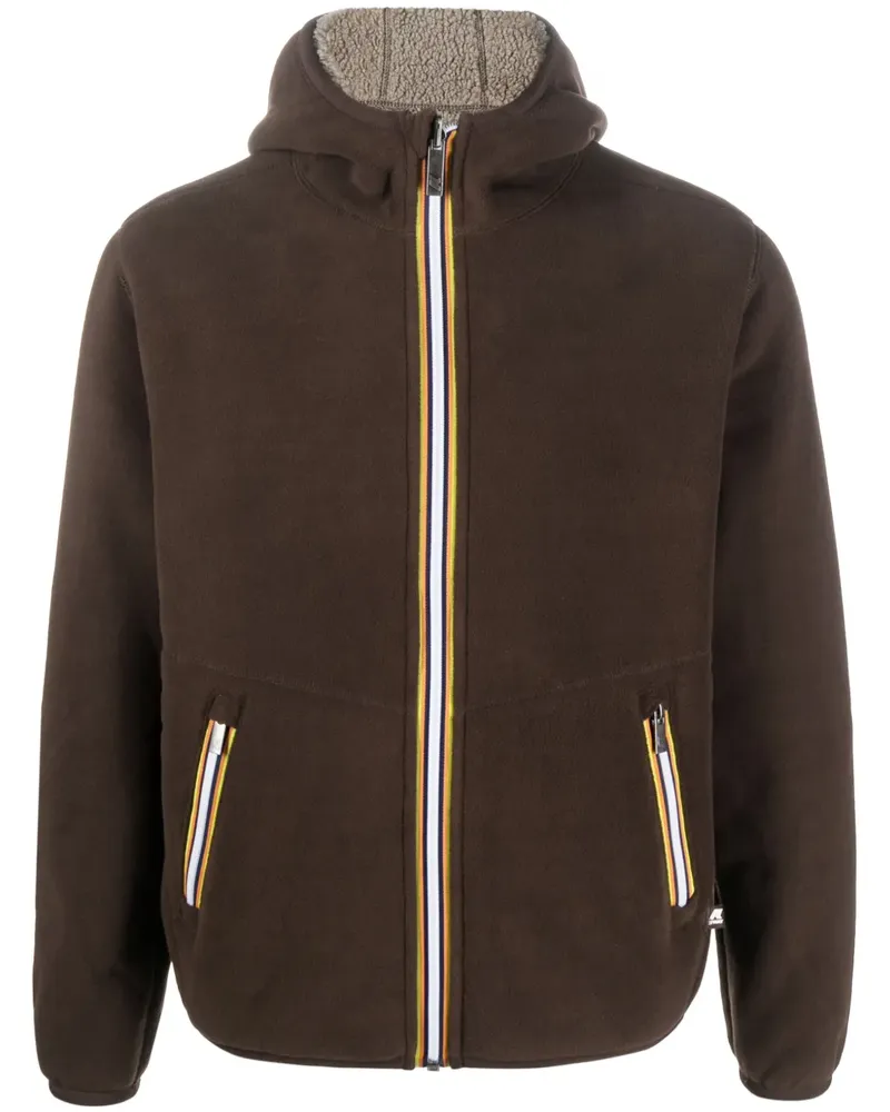 K-Way Wendbare Fleecejacke - Braun Braun