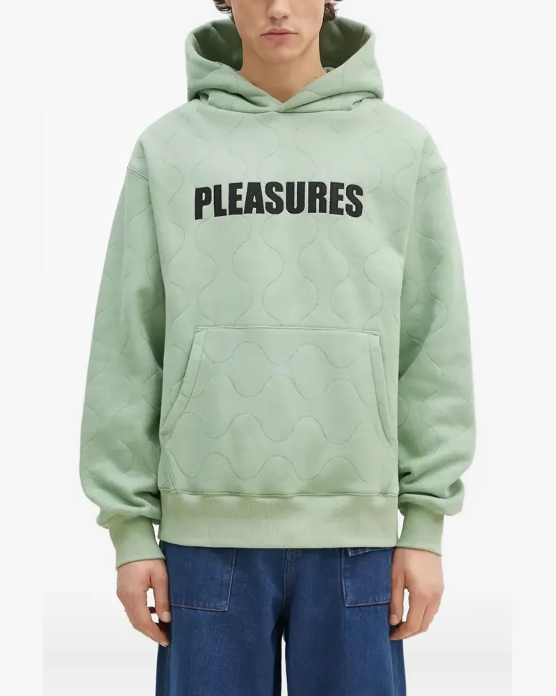 PLEASURES Gesteppter Hoodie mit Logo-Patch - Grün Grün