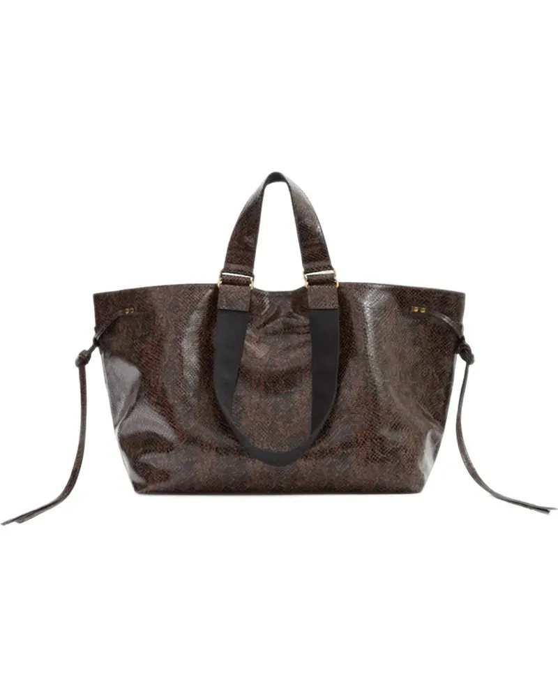 Isabel Marant Wardy snakeskin-effect leather shoulder bag - Braun Braun