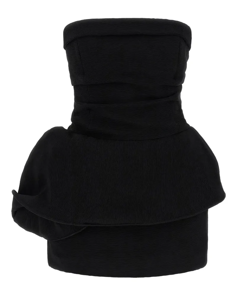 Magda Butrym ribbed draped mini dress - Schwarz Schwarz